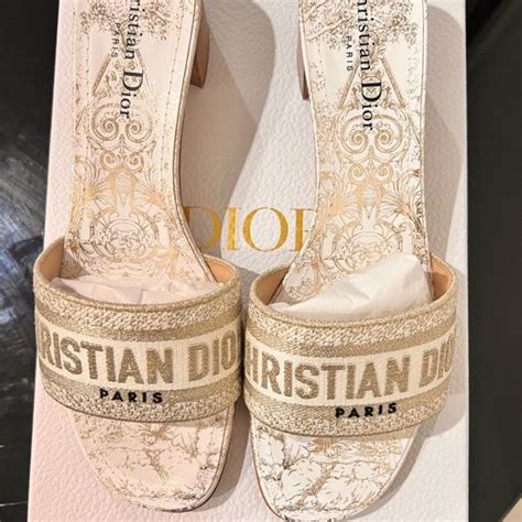 dior dway slide white and gold|dior dway slides review.